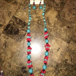 Women's nickel free free necklace & earring set