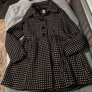 Fit and Flare Peacoat w/ Black and White pattern