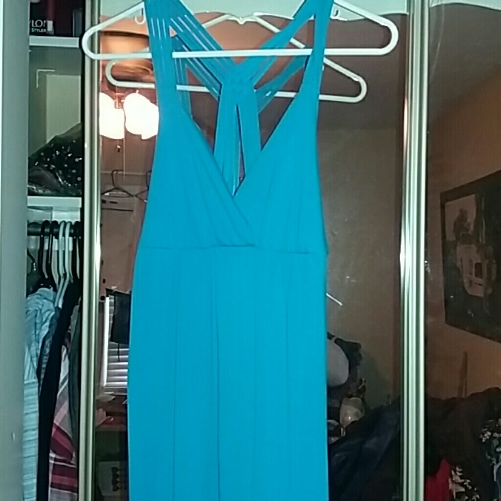 NO BOUNDARIES TURQUOISE MAXI DRESS SUNDRESS LONG