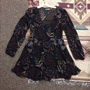 Black floral sheer dress