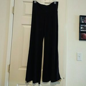 Flare leg black knit pants