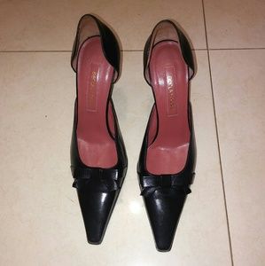 Sergio Rossi black leather pumps