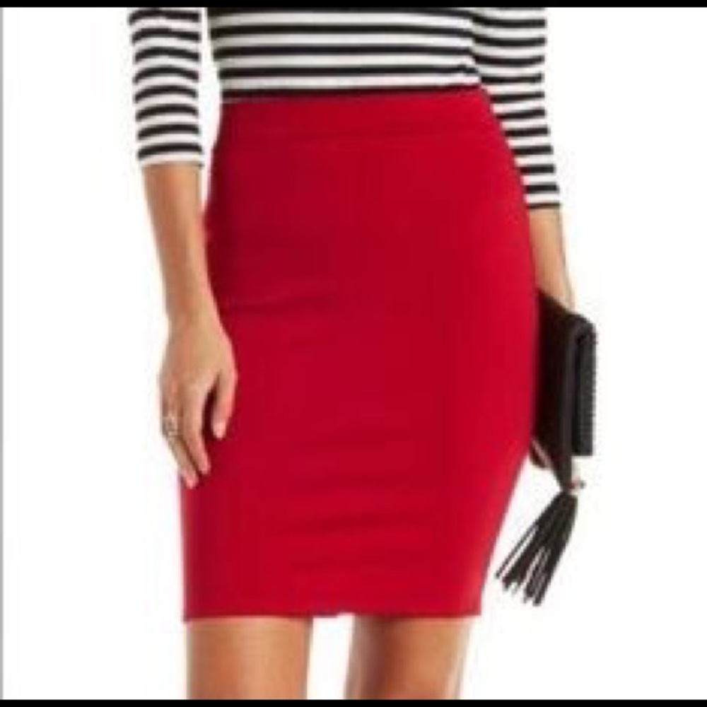 High waisted red pencil skirt ❤✏️