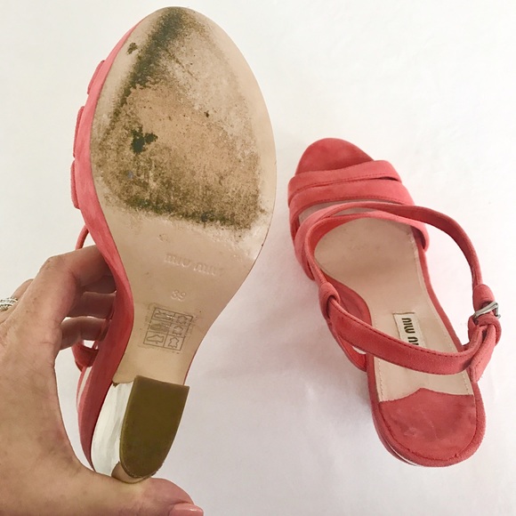 ❌SOLD❌ Miu Miu funky suede wedge heel sandals - Picture 6 of 8
