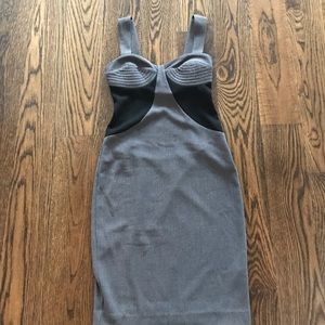 Black Halo black and dark grey fitted dress