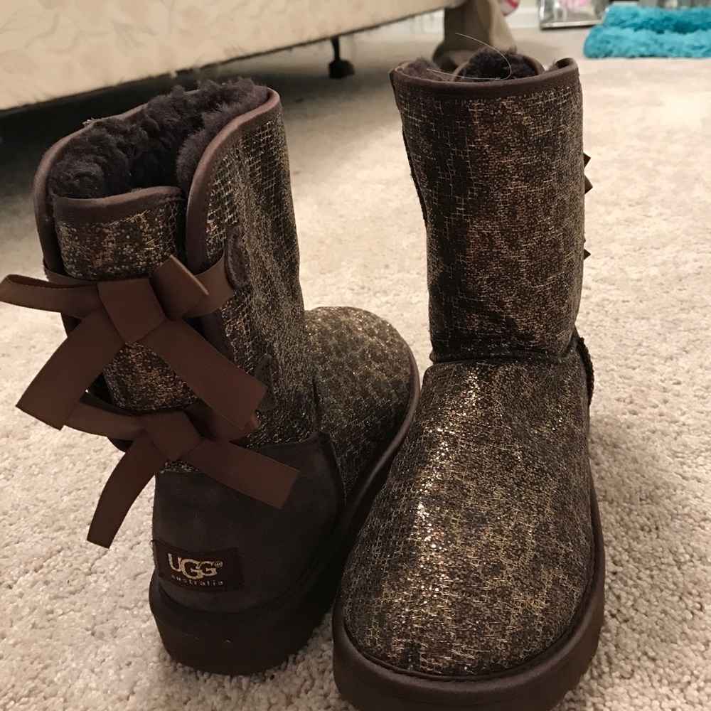 Ugg cheetah print bailey bows