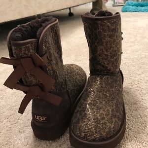 Ugg cheetah print bailey bows