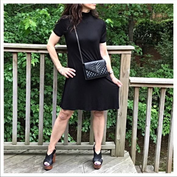 ✨LAST ONE ✨Black high neck cap sleeves swing dress - Picture 8 of 8