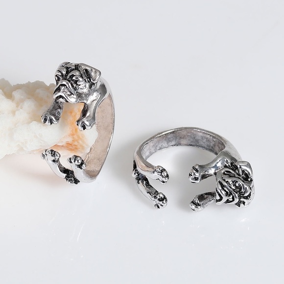 Dog Ring Adorable Silver Pug 🌹3 for $25🌹 - Picture 1 of 4