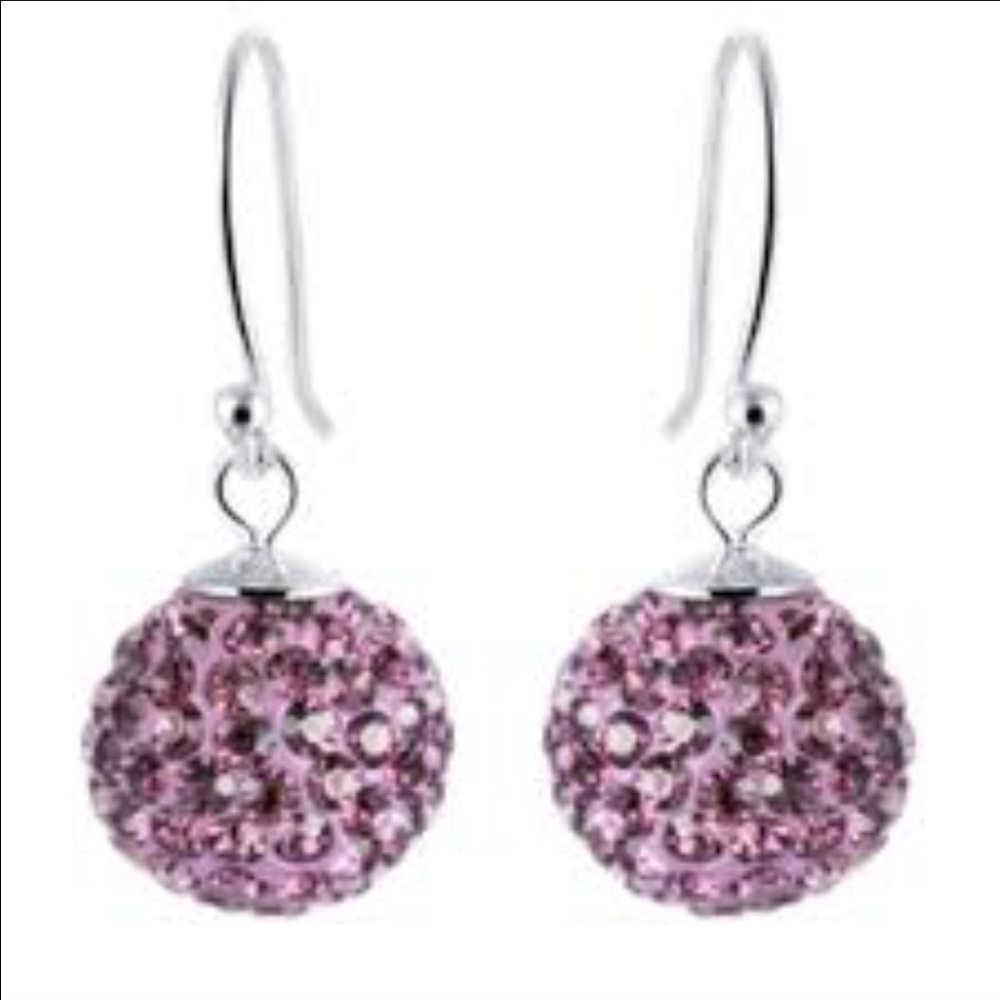 NWT dillards sterling collection pink ball earring