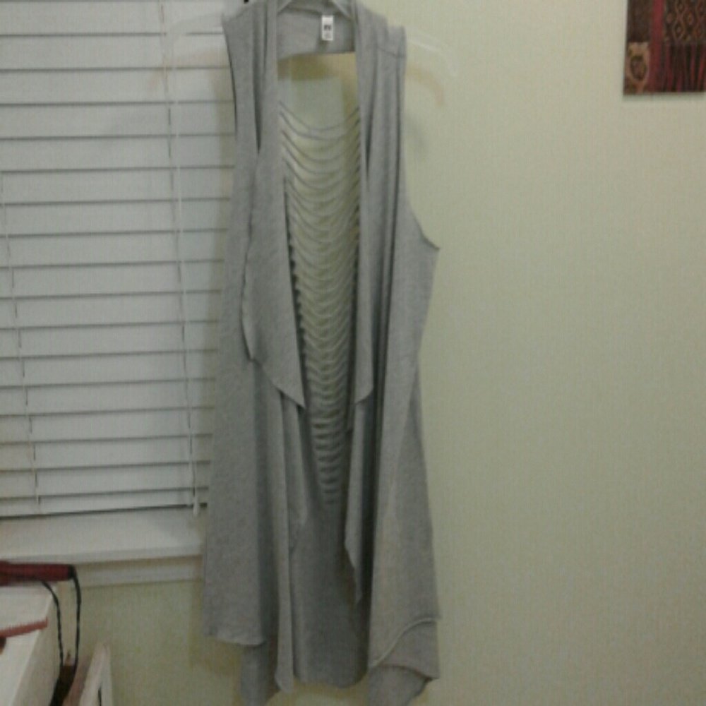 Light gray ripped vest