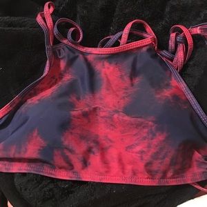 Tie dye strappy open back swim