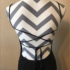 Black backless little black dress