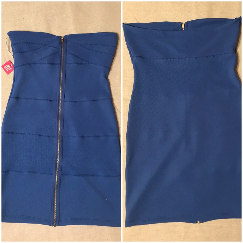 NWT Poof! Apparel blue bandage dress