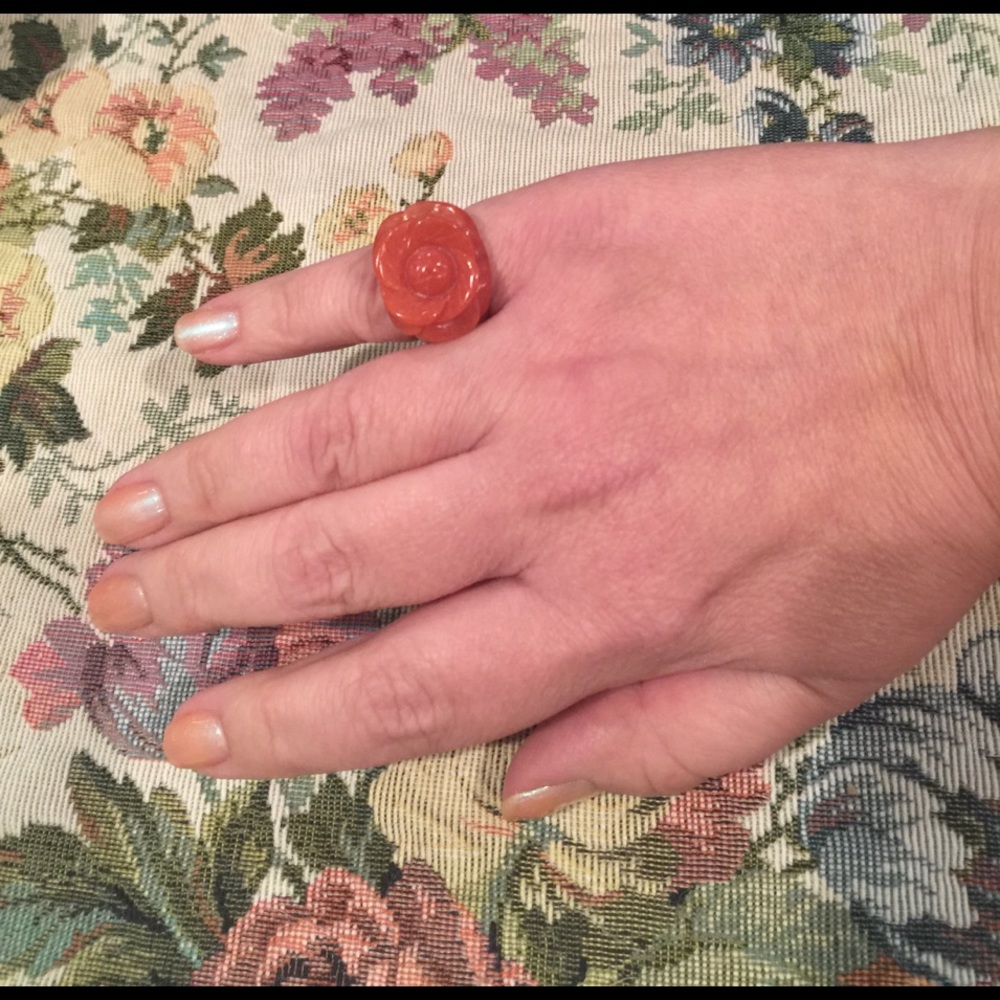 Stone Carved Ring, size 7