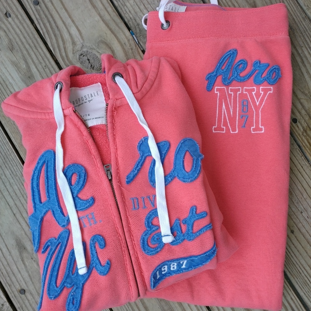 Juniors AEROPOSTALE 2 pc XL zip hoodie/M pants