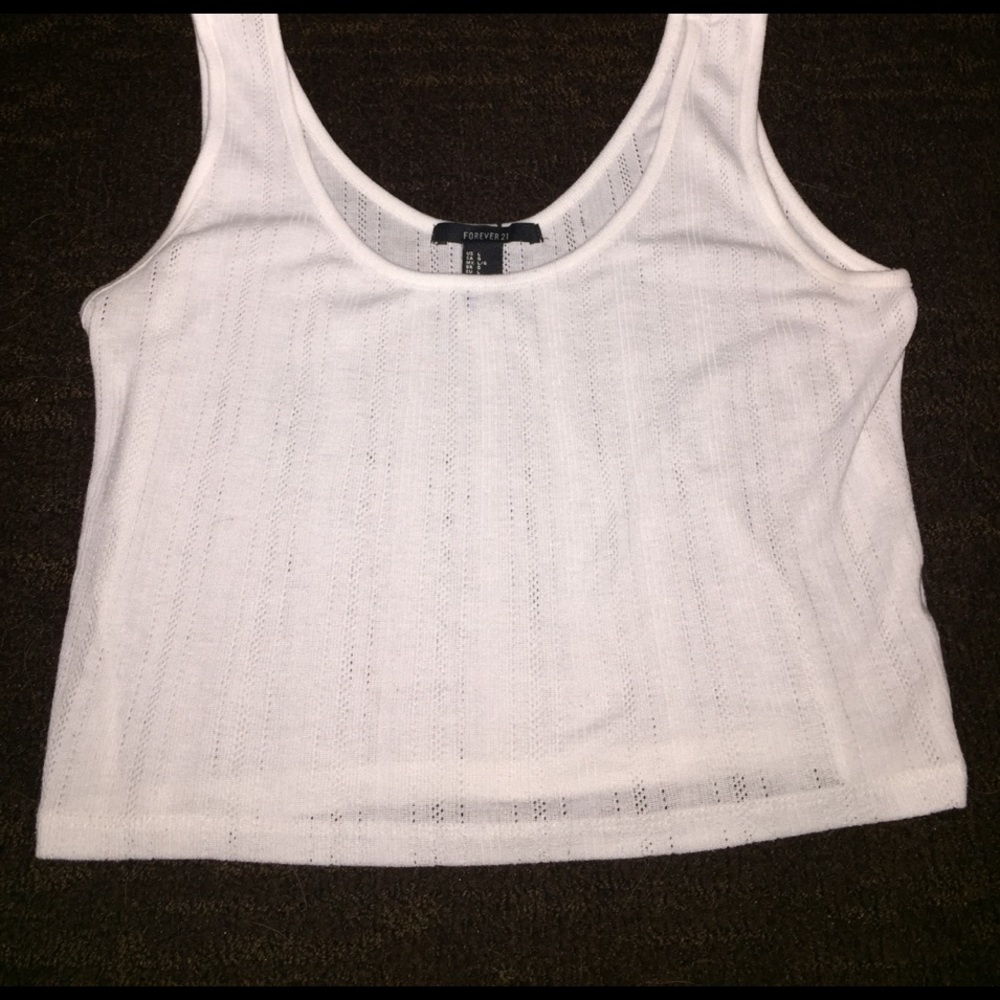 Cropped white tank top