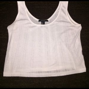 Cropped white tank top