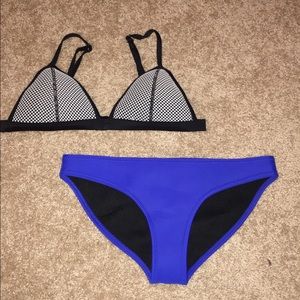 Blue & grey neoprene bikini