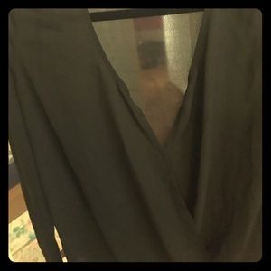 Sheer low cut long sleeve Toni blouse