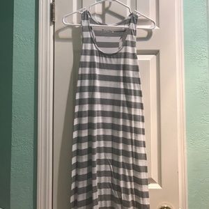 Grey and white maxi dress