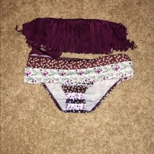 Purple fringe bikini