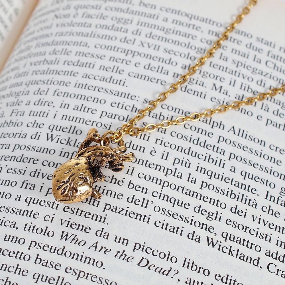 Steampunk Gold Heart Layering Necklace - Picture 2 of 4
