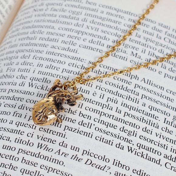 Steampunk Gold Heart Layering Necklace - Picture 2 of 4