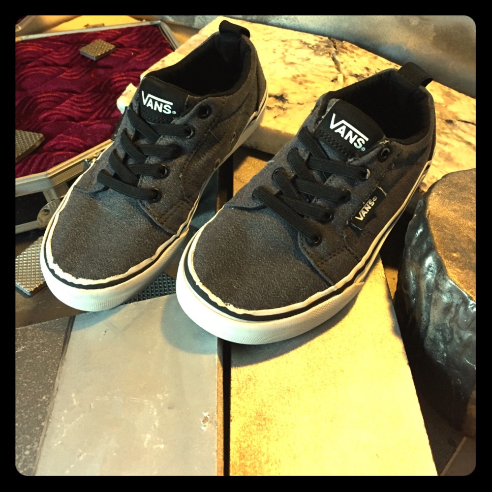 Vans toddler boys sz 11.5 gray & white excellent!