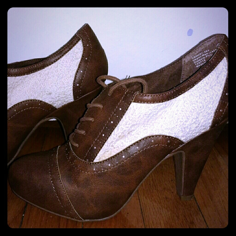 Chic Brown and Lace Booties