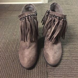 Brown Fringe Booties