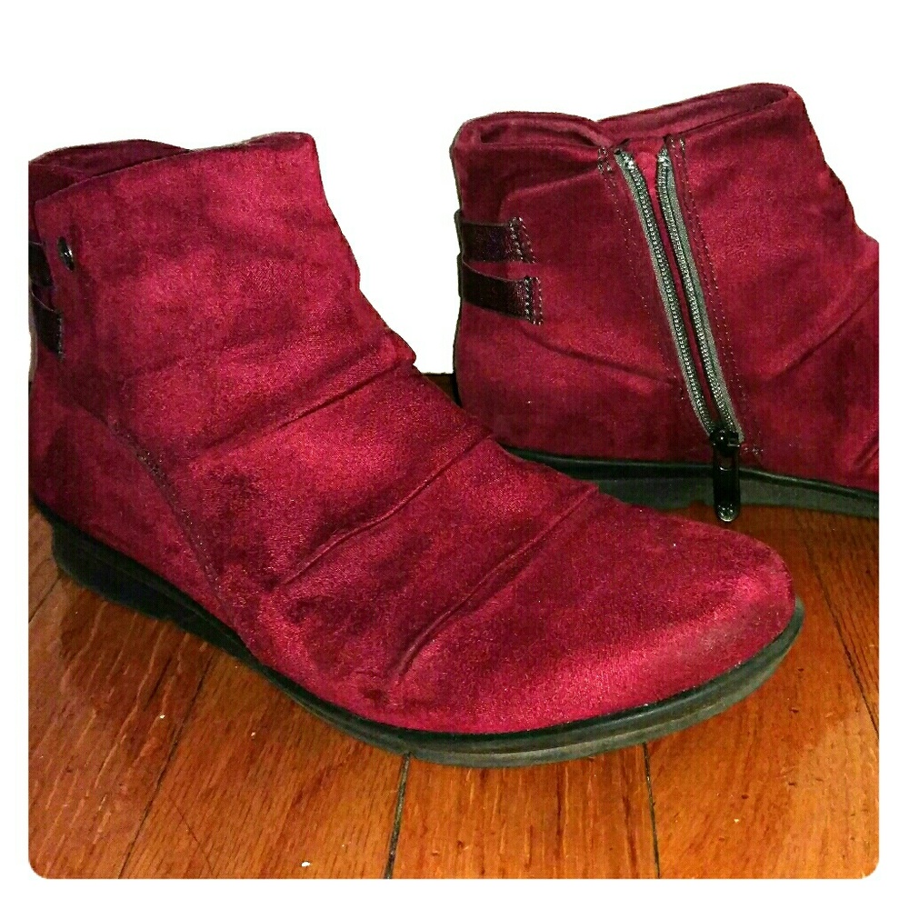 Red Suede Booties