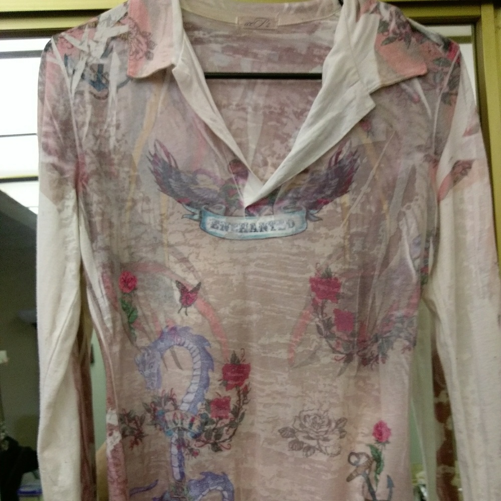 !CLEARANCE! Sheer long sleeved shirt