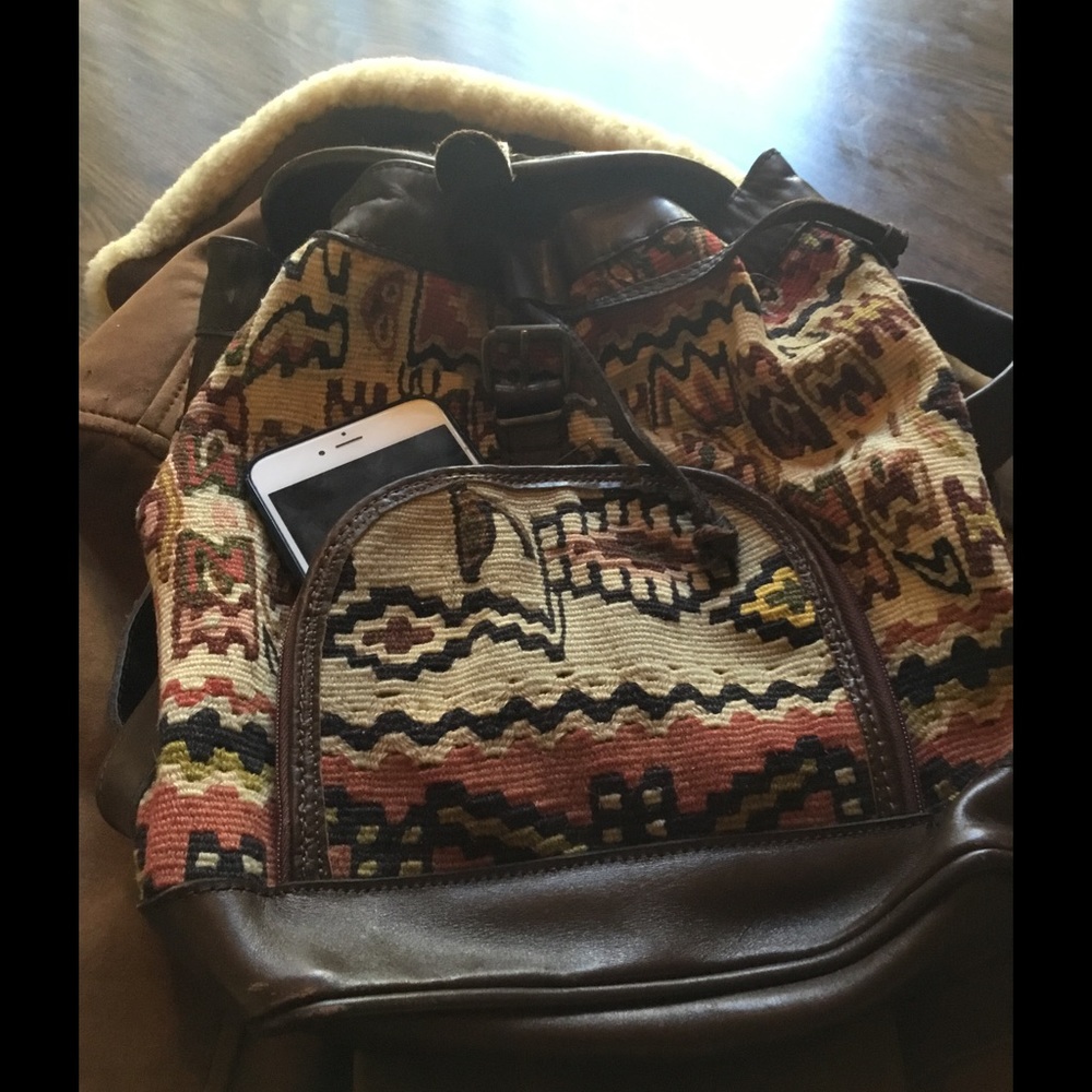 One of a kind back pack style unique Kilim bag,