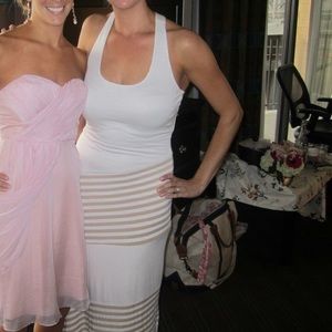 Long Bebe white racerback dress