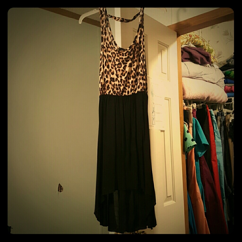 Leopard and black dress