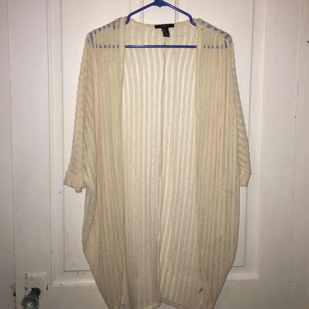 Oversize creme shrug.