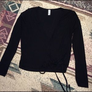 Black tie fitted top