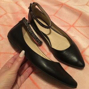 BCBGeneration Studded Ankle Strap Flats