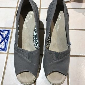 TOMS grey wedges.