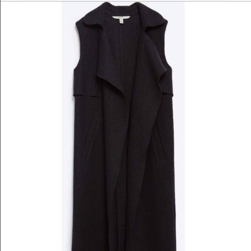 Zara long black vest