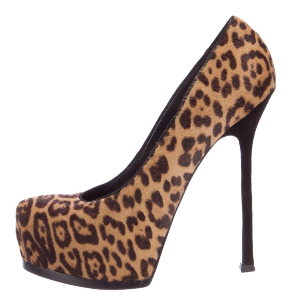Yves Saint Lauren- Leopard Pony Hair Tribtoos 38.5