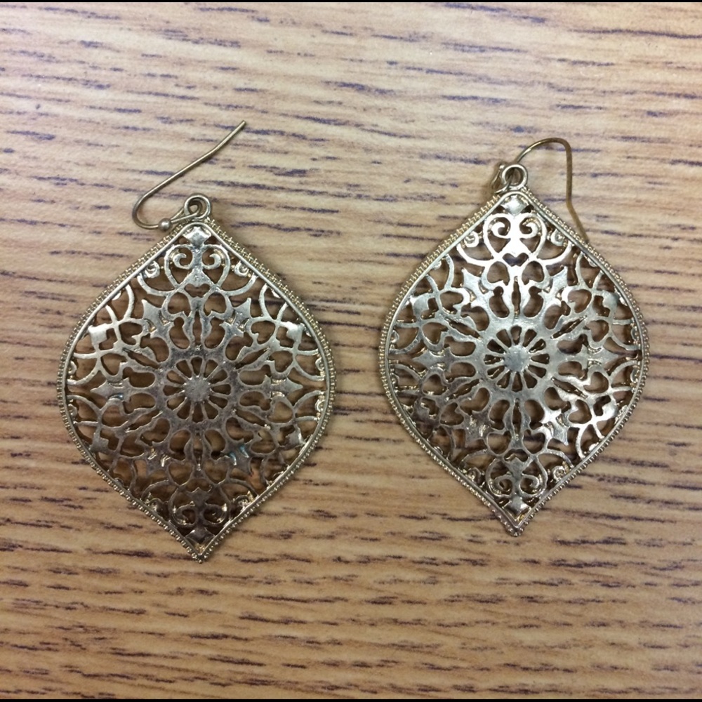 Gold big earrings