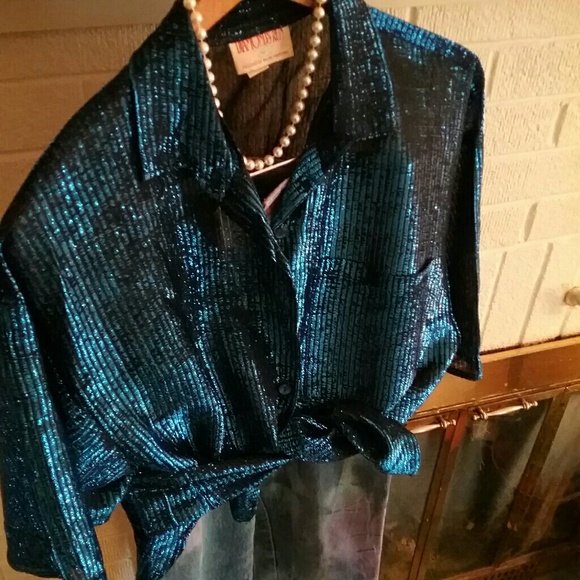 Vintage 80s metallic club shirt - Picture 6 of 6