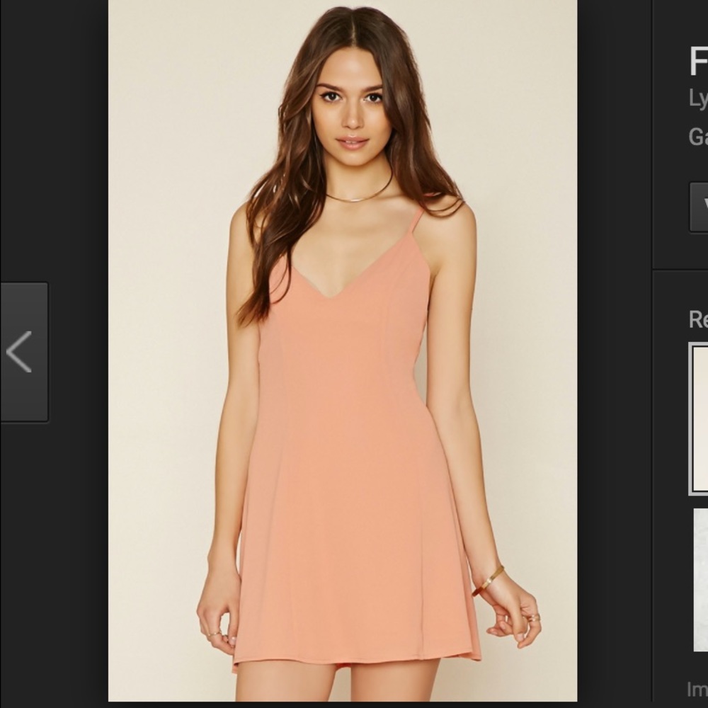 Peach shift dress! Crossed and laced back!