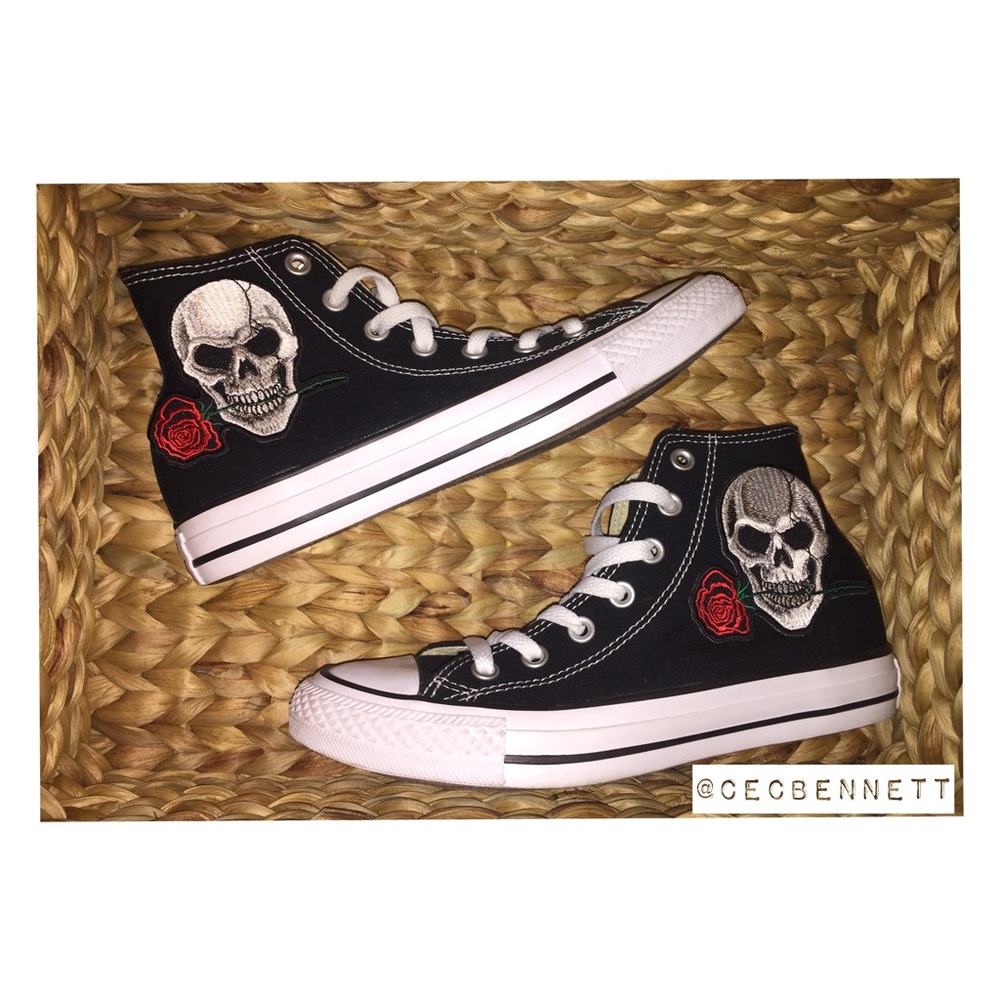 Custom Limited Edition Skull & Rose Converse