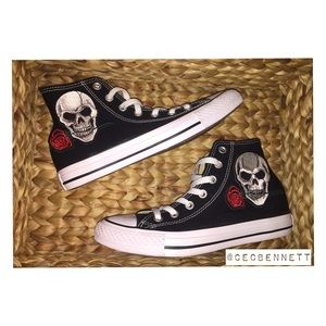 Custom Limited Edition Skull & Rose Converse