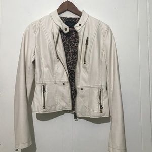 TCEC faux leather jacket (white) size L