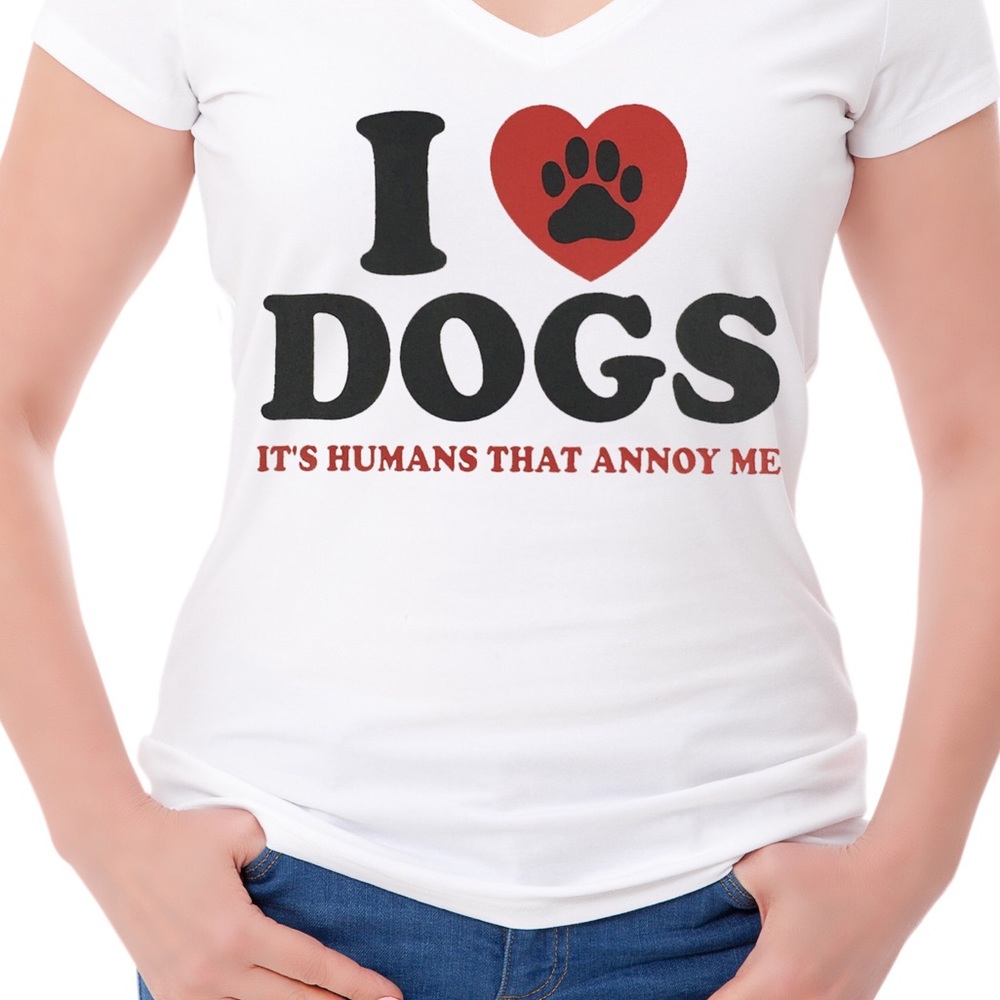 BNWT - I ❤ Dogs - Woman's V-neck
