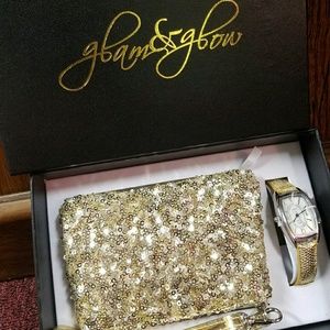 Gold purse and watch set